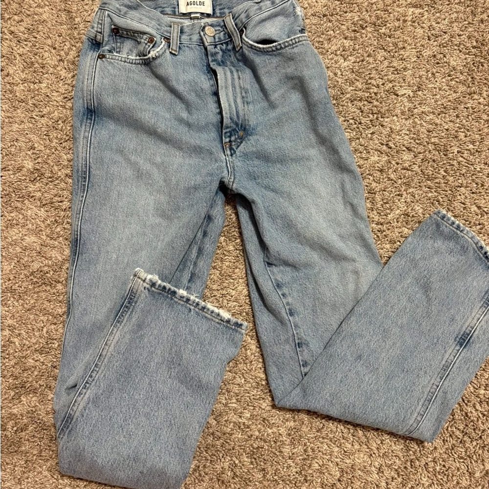 Agolde Women's Light Blue Straight Leg Jeans
